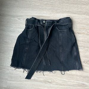 Abercrombie black denim skirt with belt size 28